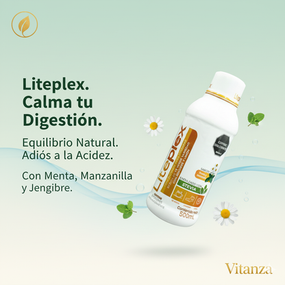 Liteplex - Tónico Metabólico de Té Verde, Jengibre y Limón