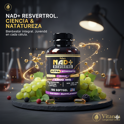 Resveratrol con Precursores de NAD+ - Fórmula de Longevidad Celular