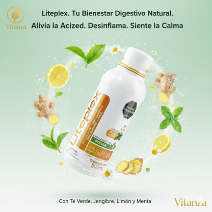 Liteplex - Tónico Metabólico de Té Verde, Jengibre y Limón