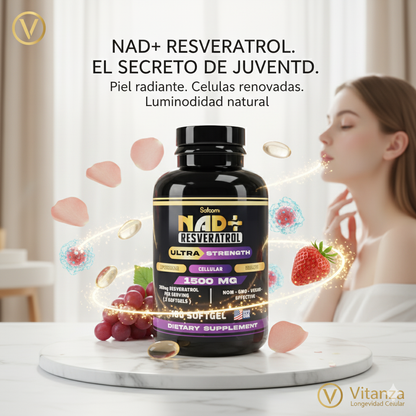 Resveratrol con Precursores de NAD+ - Fórmula de Longevidad Celular